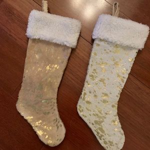 Gorgeous Holiday Stockings - hide fur gold paint